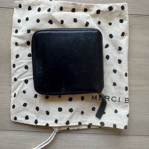 Clare V Black Leather Zip Wallet